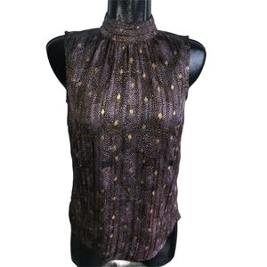Soya Concept Black and Gold Sleeveless Top XS
